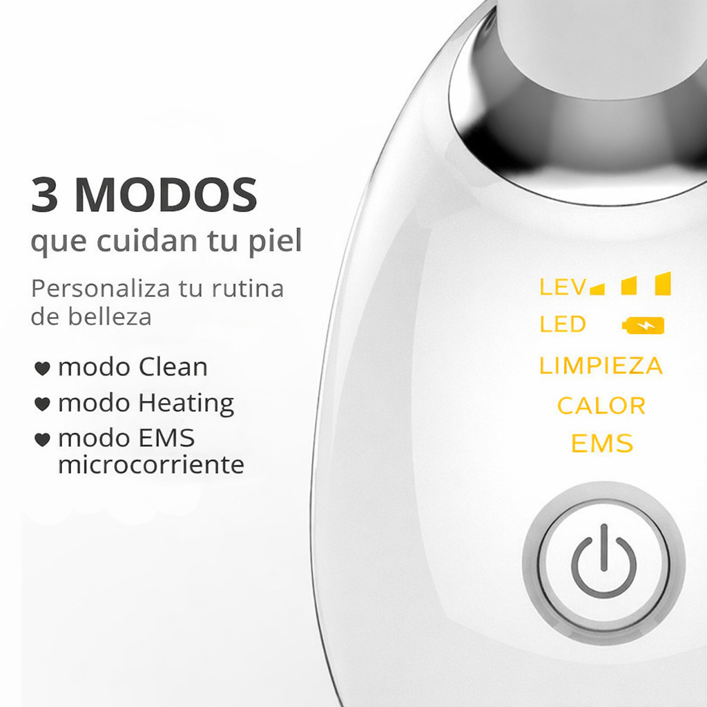 Masajeador Facial Antiarrugas EMS con Luz LED Rejuvenecedora