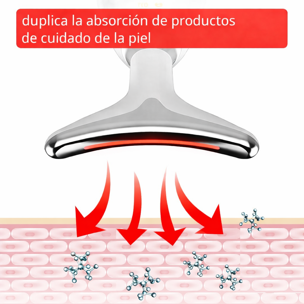 Masajeador Facial Antiarrugas EMS con Luz LED Rejuvenecedora