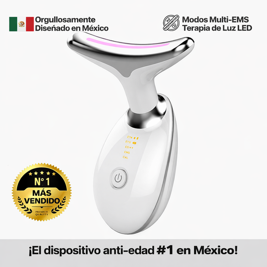 Masajeador Facial Antiarrugas EMS con Luz LED Rejuvenecedora